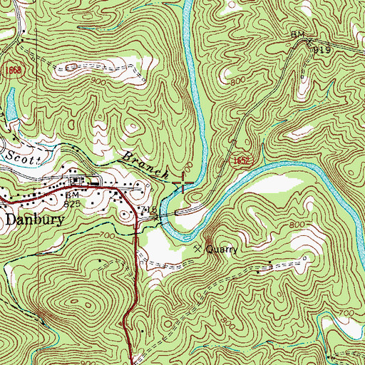 Topographic Map of Scott Branch, NC