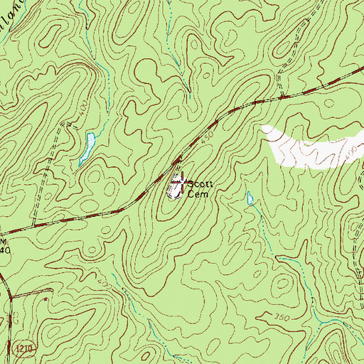 Topographic Map of Scott Cemetery, NC