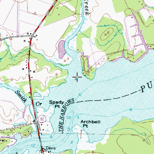 Topographic Map of Scott Creek, NC