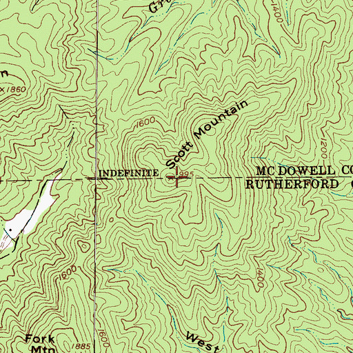 Topographic Map of Scott Mountain, NC
