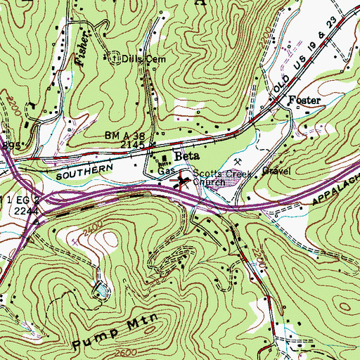 Topographic Map of Scotts Creek Church, NC