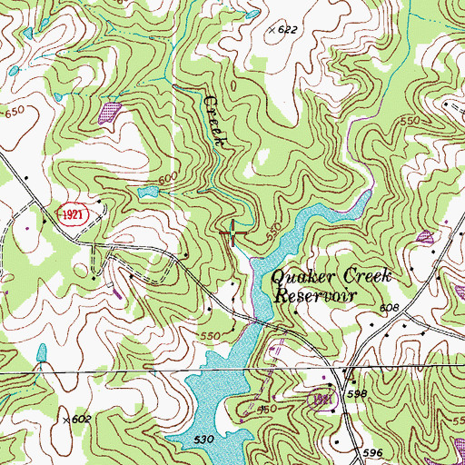 Topographic Map of Scrub Creek, NC
