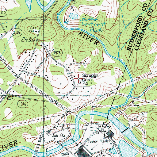 Topographic Map of Scruggs Cemetery, NC