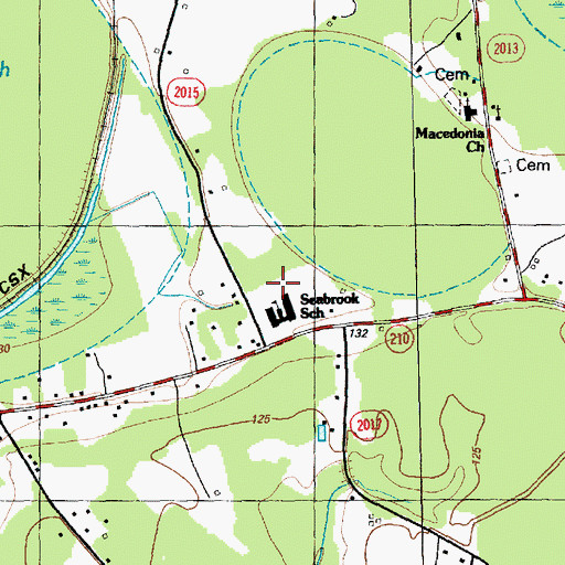 Topographic Map of Seabrook School, NC