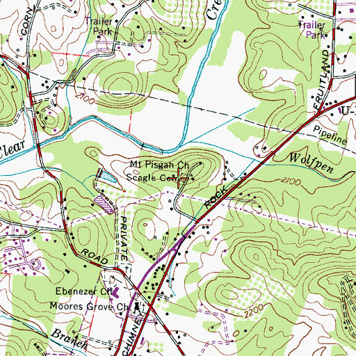Topographic Map of Seagle Cemetery, NC
