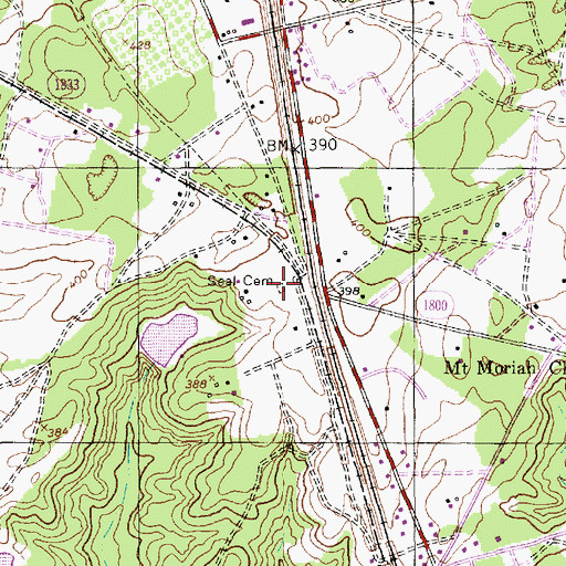 Topographic Map of Seal Cemetery, NC