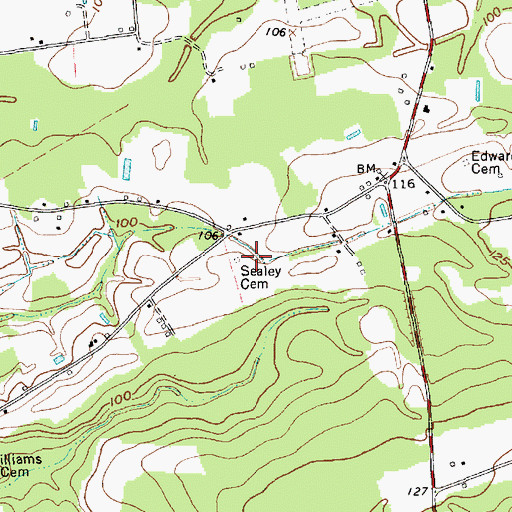 Topographic Map of Sealey Cemetery, NC