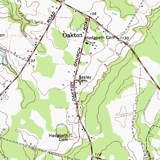 Topographic Map of Sealey Cemetery, NC