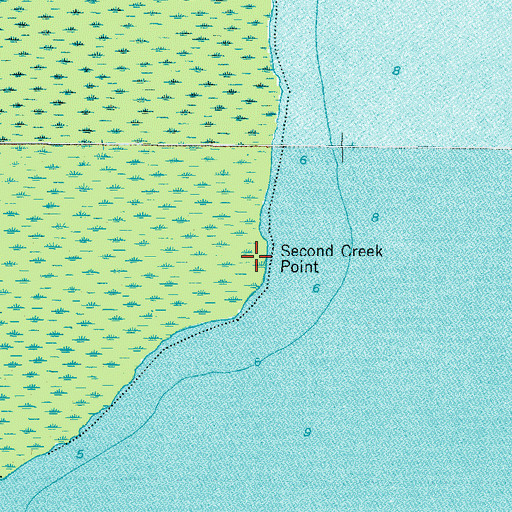 Topographic Map of Second Creek Point, NC