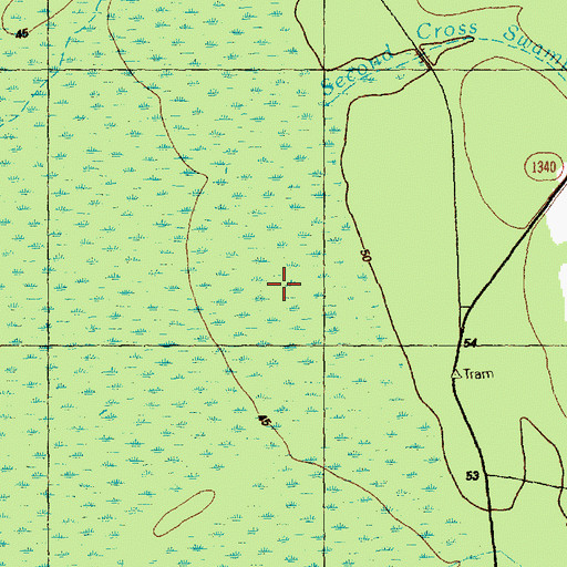 Topographic Map of Second Cross Swamp, NC