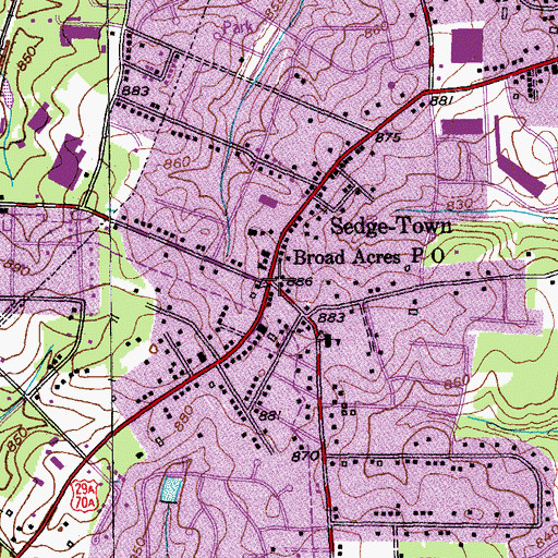 Topographic Map of Sedge-Town, NC