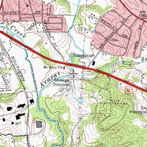Topographic Map of Seed Cane Creek, NC
