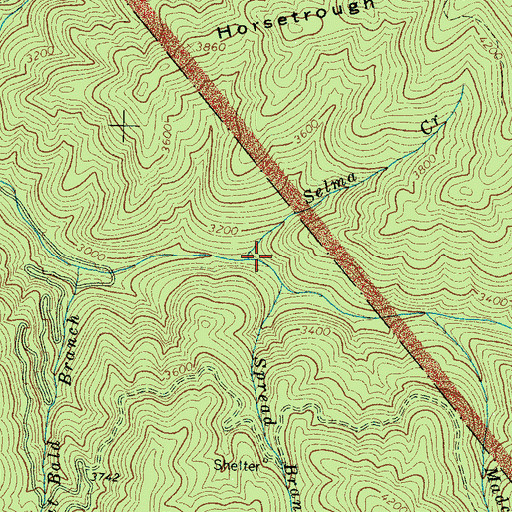 Topographic Map of Selma Creek, NC
