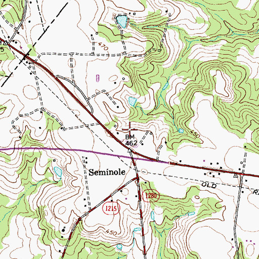 Topographic Map of Seminole, NC