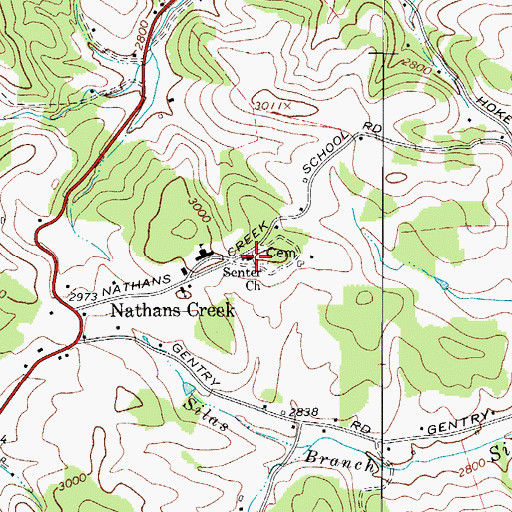 Topographic Map of Senter Church, NC