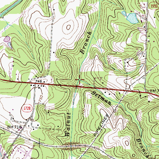 Topographic Map of Setman Branch, NC
