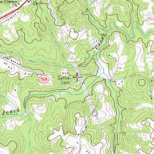 Topographic Map of Settle Cemetery, NC