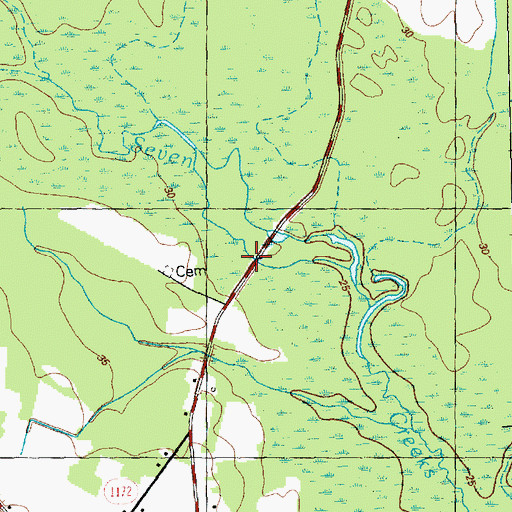 Topographic Map of Seven Creek Bridges, NC
