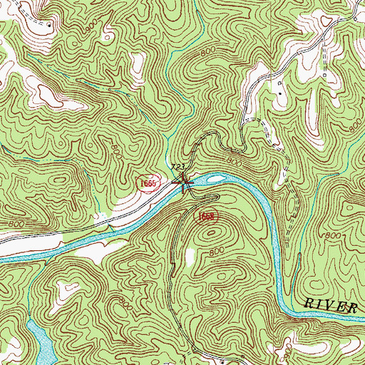 Topographic Map of Seven Island Creek, NC