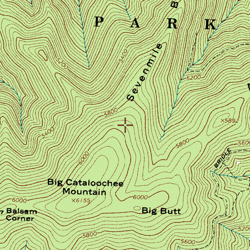 Topographic Map of Sevenmile Beech Ridge, NC