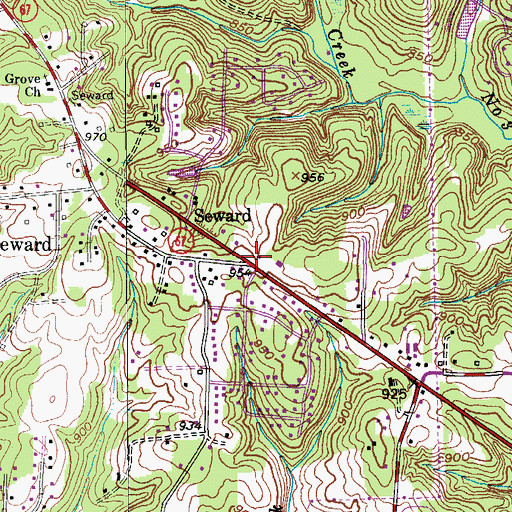 Topographic Map of Seward, NC