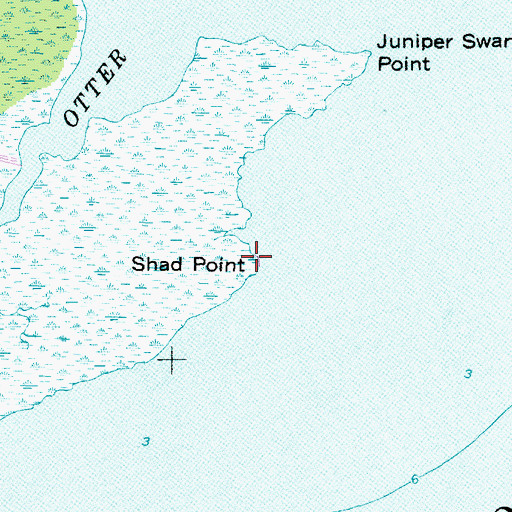 Topographic Map of Shad Point, NC