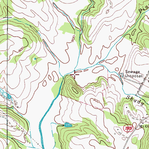Topographic Map of Shady Branch, NC