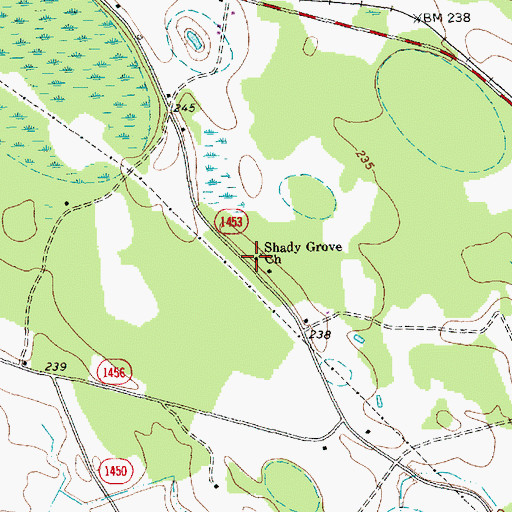 Topographic Map of Shady Grove Church, NC