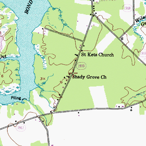 Topographic Map of Shady Grove Church, NC