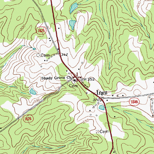 Topographic Map of Shady Grove Church, NC