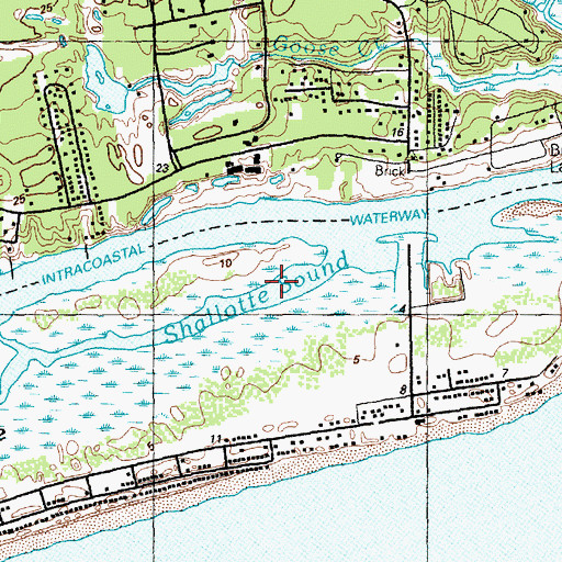 Topographic Map of Shallotte Sound, NC