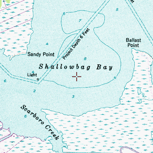 Topographic Map of Shallowbag Bay, NC