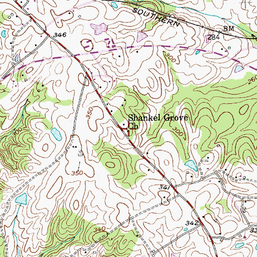 Topographic Map of Shankel Grove Church, NC