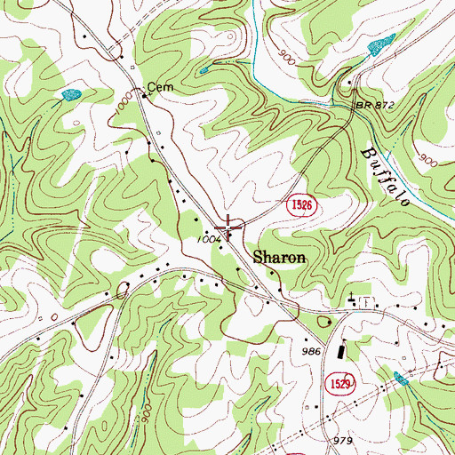 Topographic Map of Sharon, NC