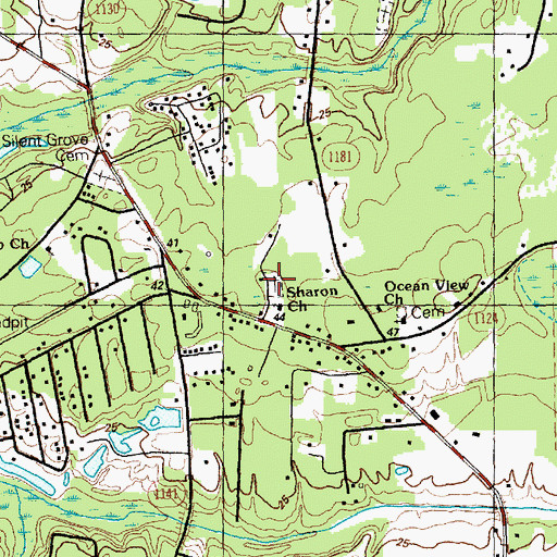 Topographic Map of Sharon Church, NC