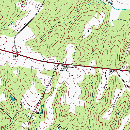 Topographic Map of Sharon Church, NC
