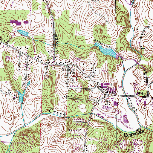Topographic Map of Sharon Church, NC