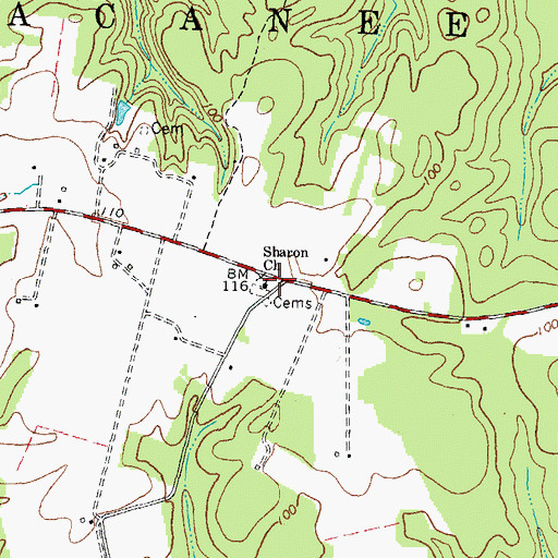 Topographic Map of Sharon Church, NC