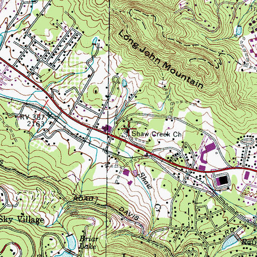 Topographic Map of Shaw Creek Church, NC