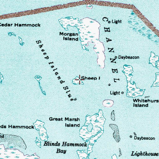 Topographic Map of Sheep Island, NC