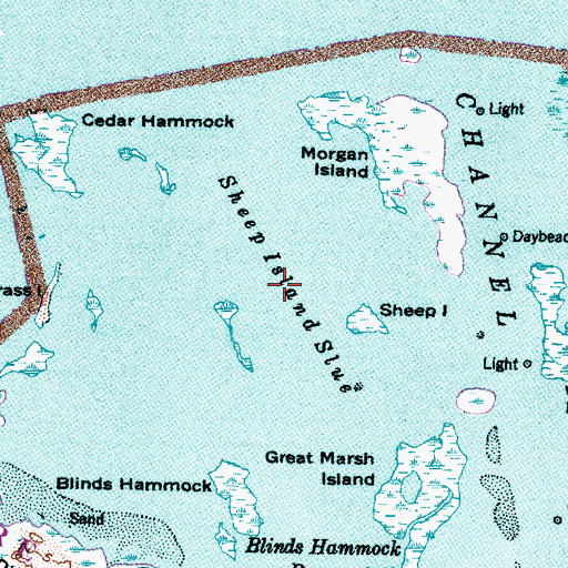 Topographic Map of Sheep Island Slue, NC