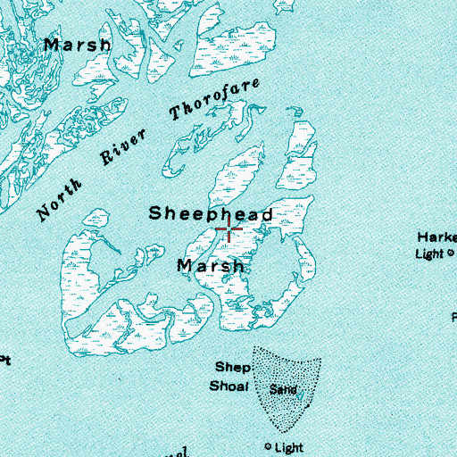 Topographic Map of Sheephead Marsh, NC