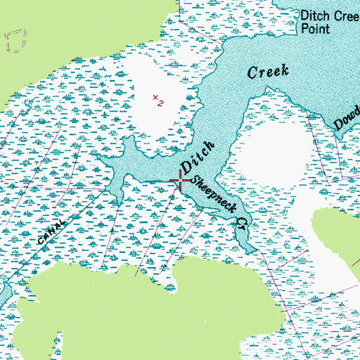 Topographic Map of Sheepneck Creek, NC