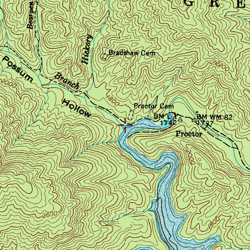 Topographic Map of Shehan Branch, NC