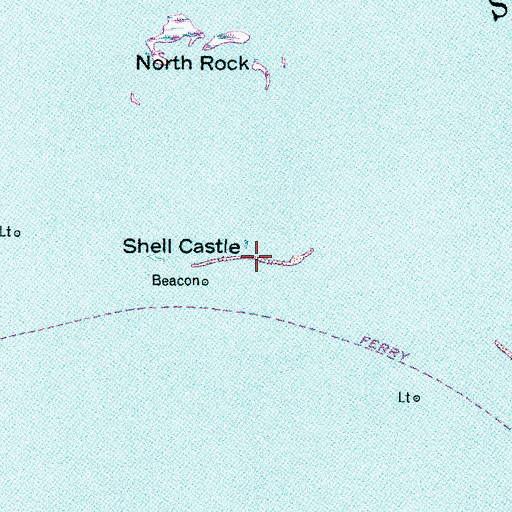Topographic Map of Shell Castle, NC