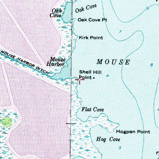 Topographic Map of Shell Hill Point, NC