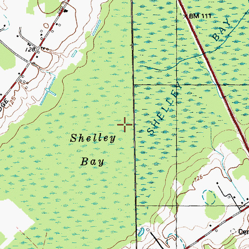 Topographic Map of Shelley Bay, NC
