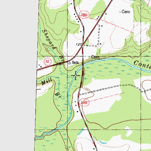Topographic Map of Shepard Branch, NC