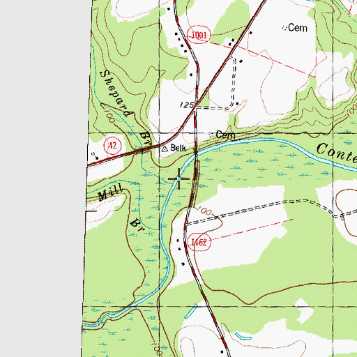 Topographic Map of Shepard Branch, NC