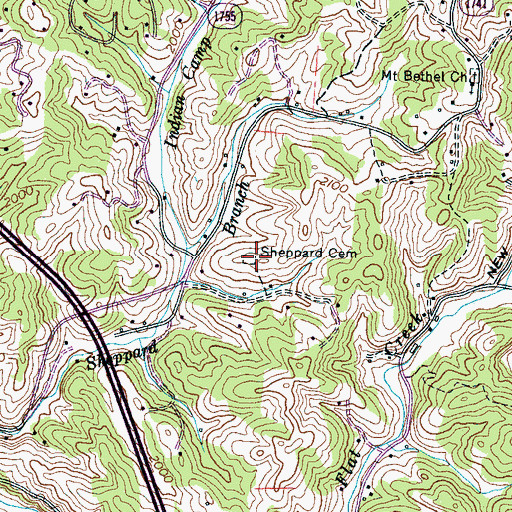 Topographic Map of Sheppard Cemetery, NC